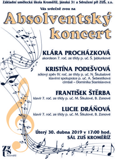 Absolventský koncert 30. dubna 2019