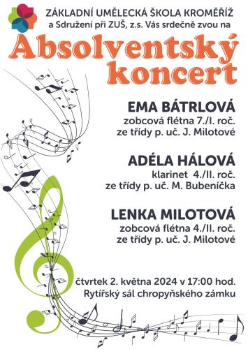 Absolventský koncert (pobočka Chropyně) 2.5.2024